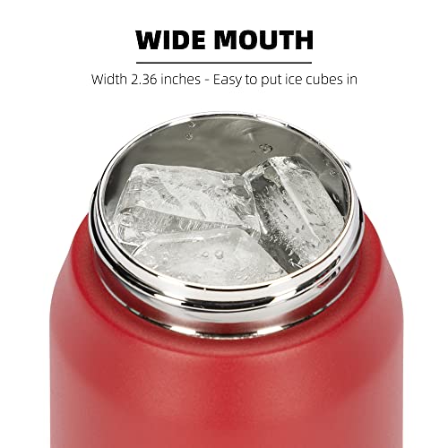 Image of Fanhaw 24oz Insulated Water Bottle with Anti-dust Chug Lid, Red