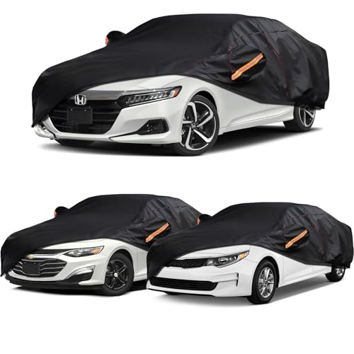 Image of Car Cover Custom Fit for Honda Accord, Chevy Malibu, Kia K5 /Optima, 6 Layer Heavy Duty Car Cover with Cotton Liner