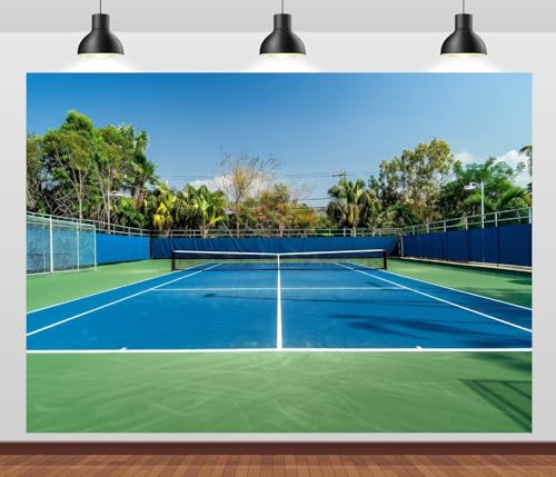 Fondo Tenis 7x5ft Azul Verde miniatura 1