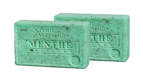 2 jabones de Marsella – Hojas de menta – Fabricado en Francia