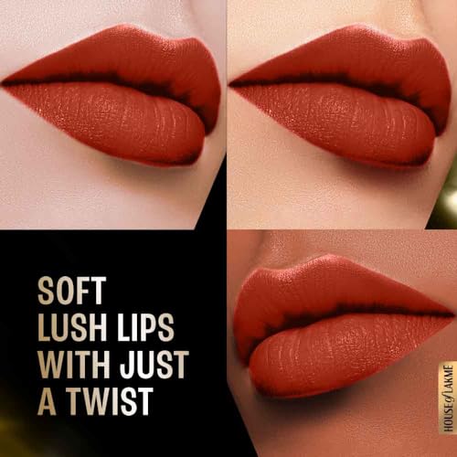 Image of Lakme Forever Matte Lipstick, Waterproof, Non Drying, Creamy Matte Bullet Lipstick Made With French Rose Oil Extracts, Red Ruby, 4.5g (Pack of 2)
