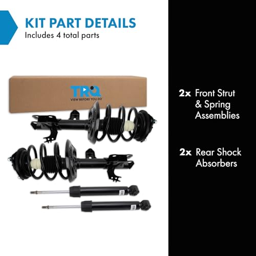 Image of TRQ Front and Rear Complete Strut Assembly & Shock Absorber Kit Complete Strut & Coil Spring Assembly Compatible with 2018-2022 Toyota Camry L LE XLE