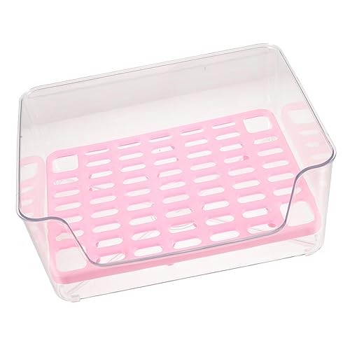 HAPINARY Orinal para Mascotas Galletas para Gatos Bandeja De Arena De La Esquina del Conejito Dispensador De Comida para Gatos Baño De Arena para Hámster Verter Gatito Cenar Acrílico Rosa