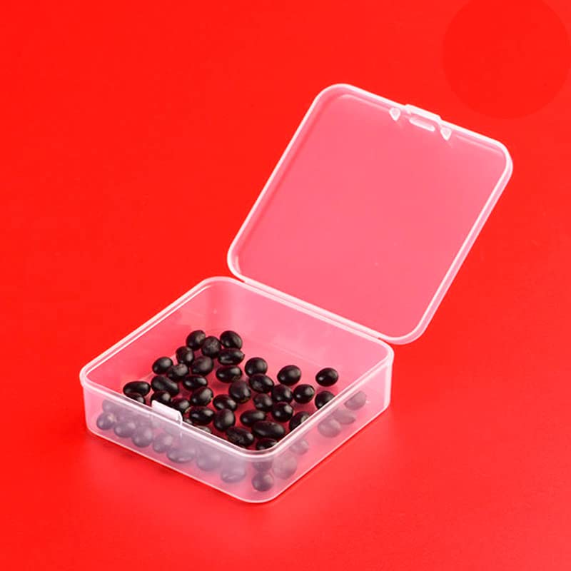 Image of 6 Pieces Small Plastic Box with Lids Square Plastic Containers Clear Plastic Boxes Craft Containers Plastic Beads Storage Containers Box for Beads Jewelry Small Items, 2.95x2.95x0.98 Inches