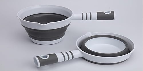 Miniatura 2 de XBLDMJY - Cuchara plegable telescópica, multifuncional, para cocina, jardín, baño, alivio de desastres, color gris