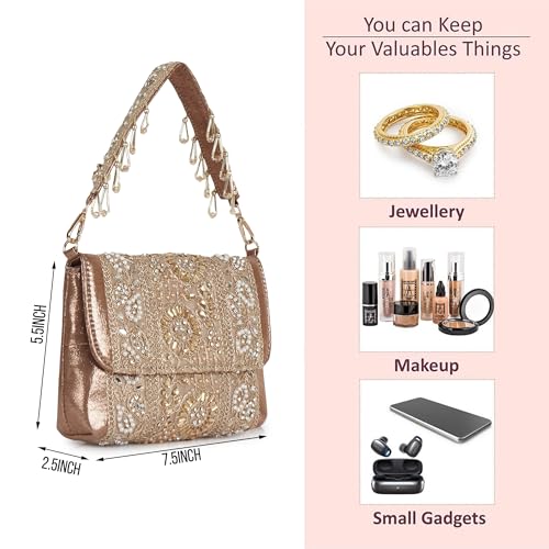 Image of Nevis Stylish Embroidery Unique Design Traditional Wedding Party Handheld Potli Bag For Women