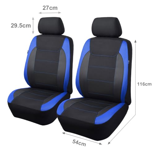 Flying Banner Gabardine Netz Auto Sitzbezüge Seitenairbag universell für die meisten Autos LKWs Lieferwagen SUVs (Vordersitze, Schwarz und Blau)