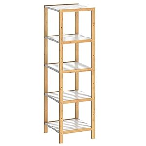 Casaria 107921 Badezimmerregal Bambus Holz 5 Ablagen