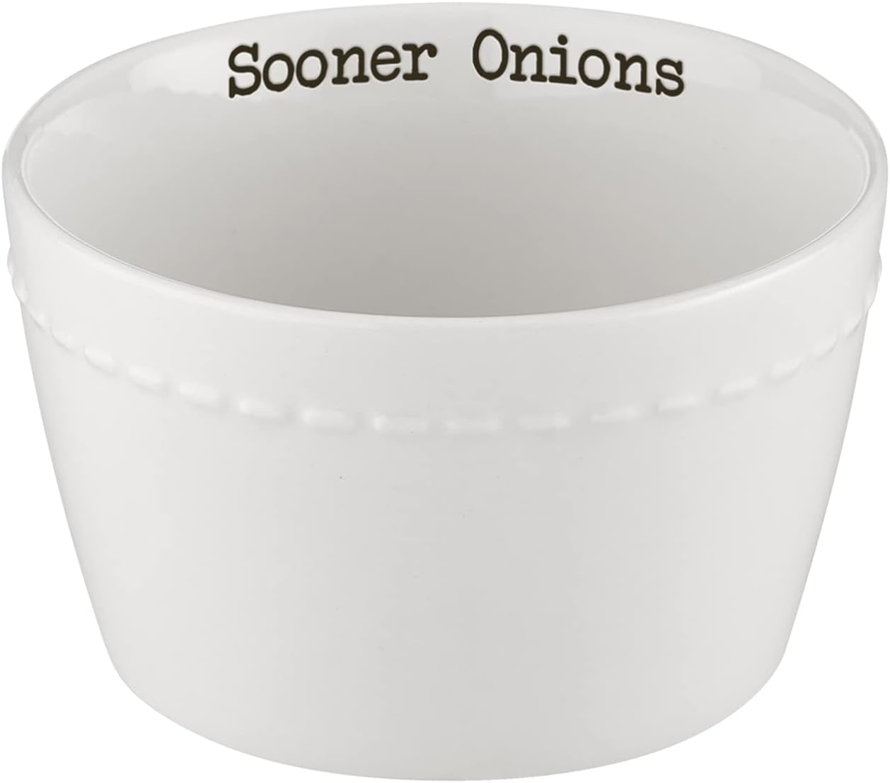 47th & Main Football Themed Ceramic Serveware, Chili Condiment Set, Sooners
