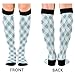 GuoChe Fashion Cute Socks for Men And Women Knee High Comprion Socks Support for Sport Running Hiking Fitn Casual at Home Blue and White Plaid Pattern