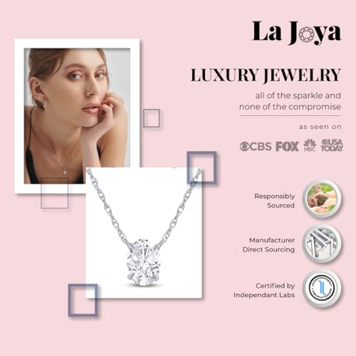 Lab Grown Diamond Necklace for Women | 14K White Gold | 1/2 Carat Floating Diamond Pendant Necklace | Various Shapes to Choose From2