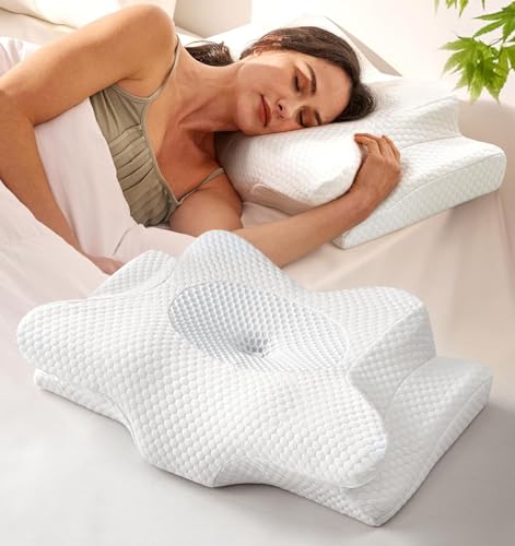 Image of Emircey Clinical-Level Relief Cervical Neck Pillow for Sleeping, Orthopedic Contour Memory Foam Pillow for Side Sleepers, Cooling Reading Pillow for Neck Relief, Ergonomic for Back Stomach Sleepers