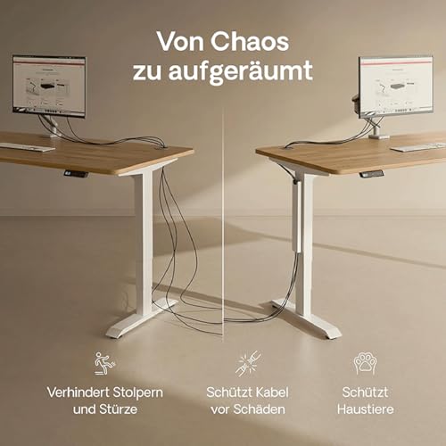 Rangement de câbles pour table ordinateur via ce support de plateau métallique robuste - 2