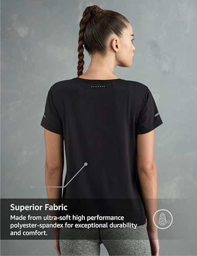 Image of Symbol Premium Women's Solid Regular Fit Sports Stretch T-Shirt | Round Neck | Raglan Sleeve | Moisture-Wicking | Activewear | Running | Gym | Plain (Available in Plus Sizes)
