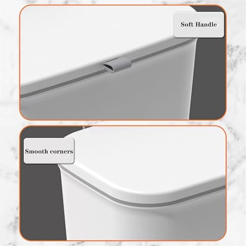 lskdnrufh Trash Can Hanging Trash Can with Lid, 2.4 Gallon Kitchen Compost Bin for Countertop or Under Sink, Slim Wall Mounted Trash Can for Cupboard/Bathroom/Bedroom Trash Bin - Image 4