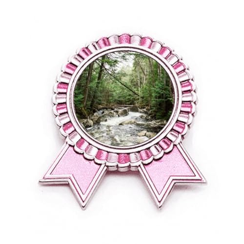 Broche Water Stream Science Nature Scenery Rose M Métal pour sac à dos et veste