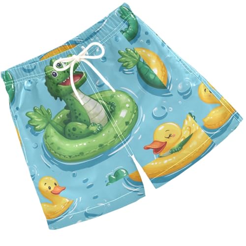 Pigsaly Boys Swim Trunks Crocodile Ducks Boys Board Shorts Swimsuit Swimwear Summer Bathing Suit 4T Multicolor