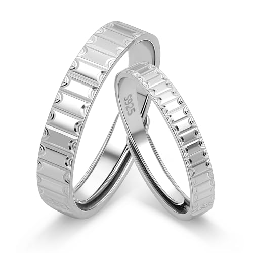 Bagues de couple en argent 925 - Anneaux mariage et fiançailles haut de gamme