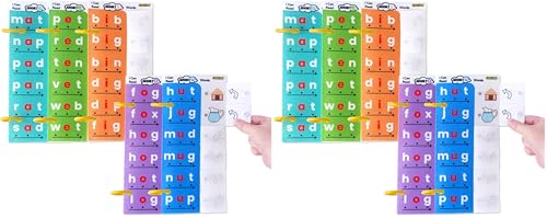 Image of CHEFAN CVC Word Spelling Games, Phonics Flash Card Sight Word Games, Preschool Kindergarten Learning Activities, Montessori Educational Toy Gift for 3 4 5 6 Year Old Kids (Pack of 2)