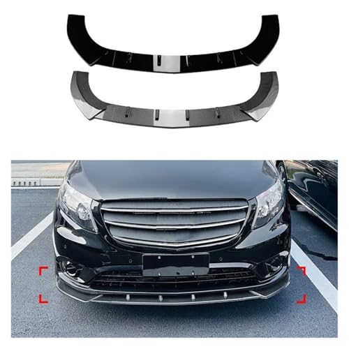 Diffuseur avant Vito W447 noir carbone avec protection becquet