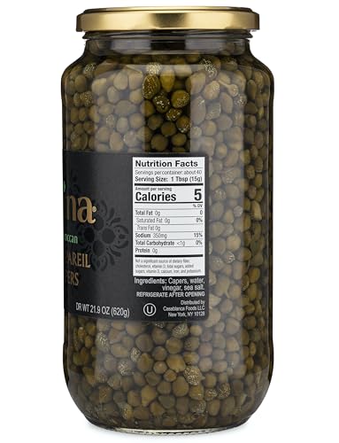 image for Mina Capers Non Pareil 33.5 oz, Perfect Mediterranean Seasoning or Gar