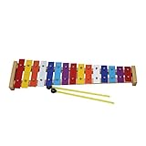 Knoijijuo Seine 15 Faltbare Glockenspiel Xylophon Holzrahmen Percussion Musik mit Klavier Eisen Deluxe Soft-Tragetasche für Kinder Music Box