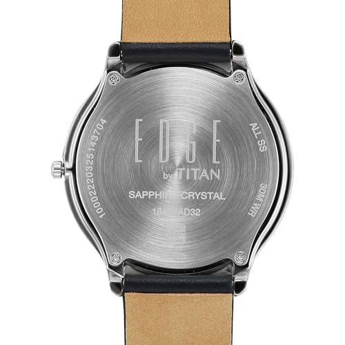 Image of Titan Edge Murals Quartz Dark Blue Round Dial Men's Watch | Leather Strap Material | Watches for Man | Watches for Men Analog - 1843SL03