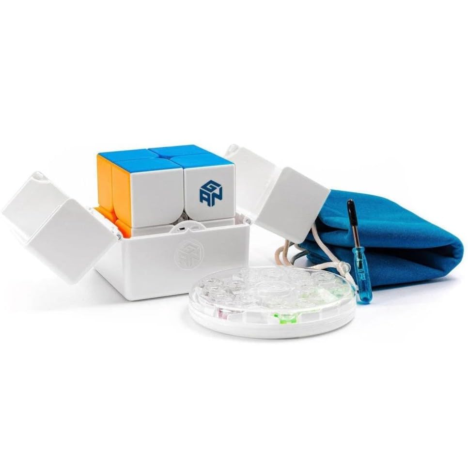 Image of GAN 251 M PRO 2x2 Magnetic Speed Cube | Core Magnets, Adjustable Magnet Strength & Frosted Finish | Premium Stability, Control & Fast Turning Professional Puzzle
