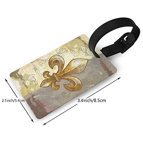Luggage Tag Fleur-De-Lis-Retro Baggage Handbag School Bag Suitcase Name Id Card Label #TOP1