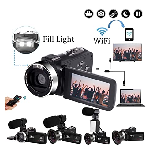 Caméscope 4K vlogging stabilisé avec micro et lumière intégrée - 2