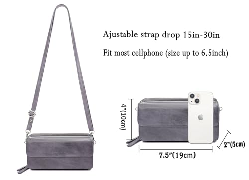 Image of Lanyani RFID Crossbody Wallet Wristlet Purse with Phone Pocket For Women Vegan Leather