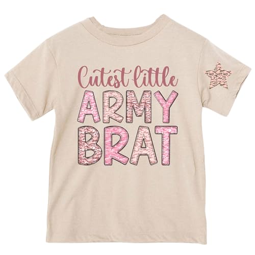 MAY & GRAY Cutest Army Brat Little Girls Camo Military T Shirt