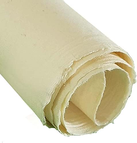 E-Tailor Handmade Deckle DIY Wrapping Paper, Sketch Paper/Watercolor/Decorative/Origami/Place Card/Tags/Invitation Gift Wrap Pack of 10 Sheets, 150 GSM-26x34, Cream