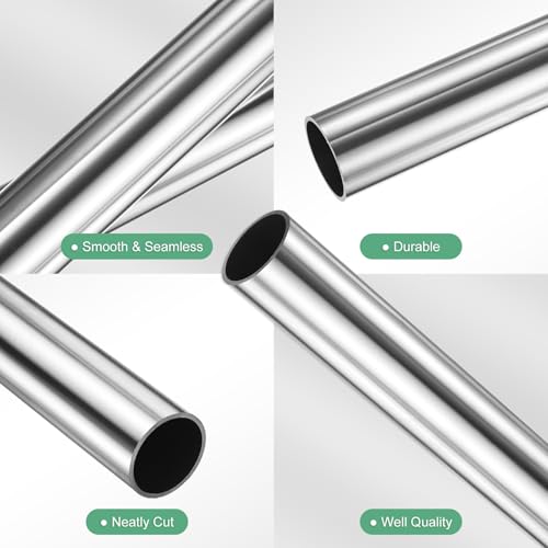M METERXITY 300mm 304 Edelstahlrohr, 28mm OD 1,5mm Wandstärke Nahtloses Edelstahlrohr für Bau/Maschinenbau/DIY-Basteln, Metallgerades Rohr [28x0.06x12IN]