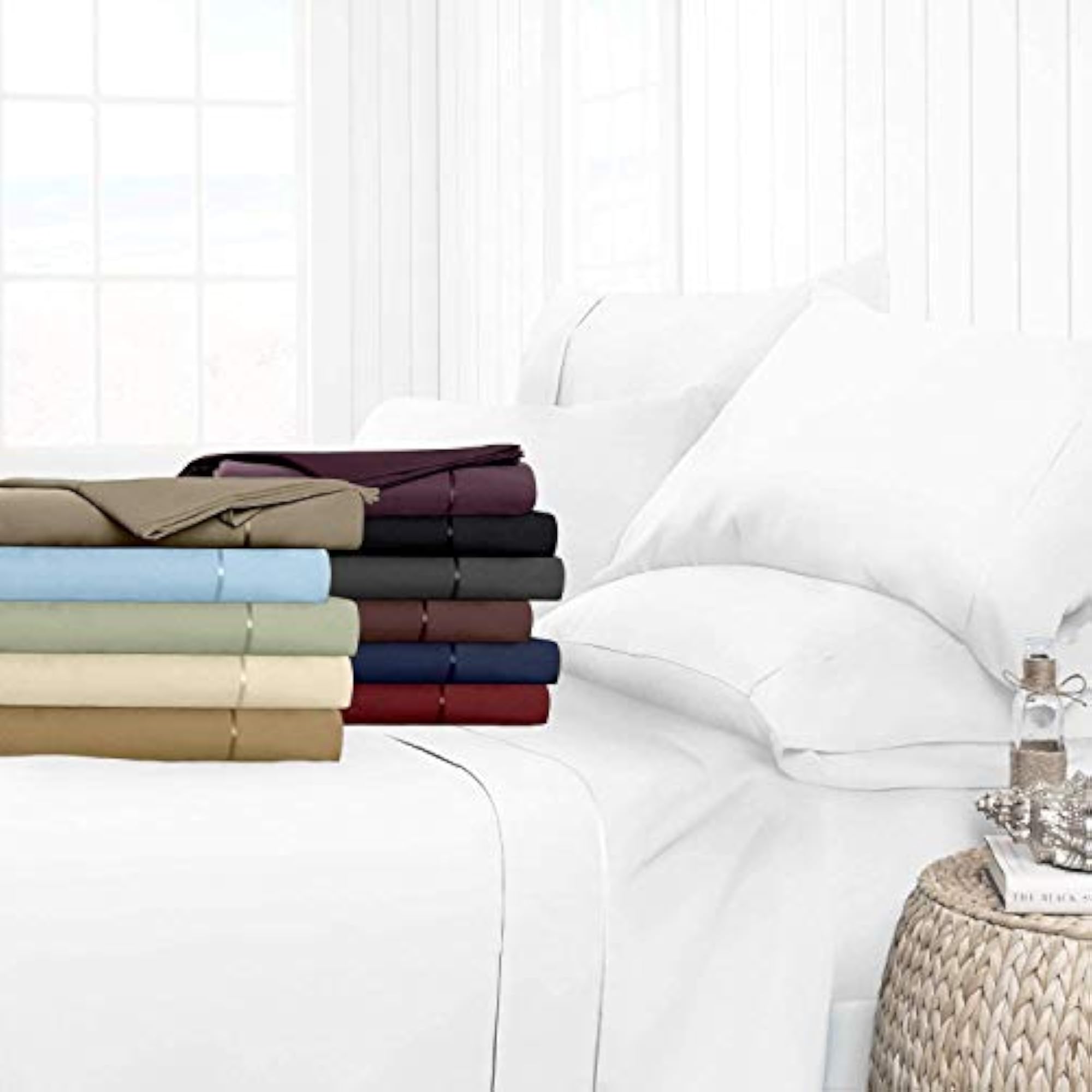 Split Head King Bed Sheet Set, Adjustable Egyptian Cotton