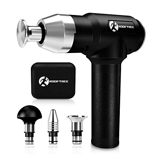 Massage Gun Portable Deep Tissue Percussion Muscle Massager for Athletes Rooftree Handheld Professional Muscle Massage Gun with Metal Heads for Body Pain Relief and Relaxation - R20