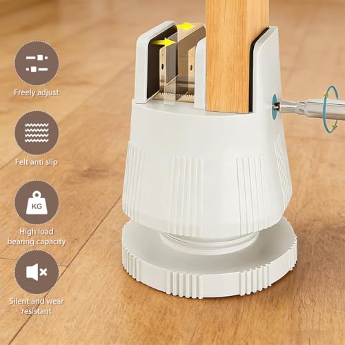 Elevador de muebles ajustable de 6-8 cm con abrazadera de tornillo estable para mesas y camas 6