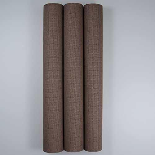 Image of KCS 3 pc of 15 inch x 18 inch Counted Cross Stitch Cotton Aida Cloth Needlework Fabric,14CT,Coffee