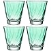 Produktbild LEONARDO HOME Twist Trinkglas, 4er Set, spülmaschinenfeste Saft, hochwertige & moderne Trink, ergonomische, alltagstaugliche & geschwungene Wasser, grün, 215 ml, 046968