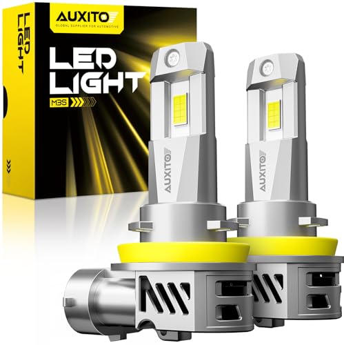Image of AUXITO H11 Light Bulbs, 40000LM 10X Brighter 6500K Cool White, H11 /H9 /H8 Fog Light, Plug and Play, Pack of 2