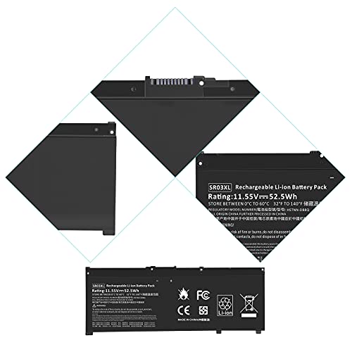 Image of 52Wh 11.55V SR03XL SR04XL TPN-Q194 Battery for Hp Pavilion 15-CX Envy X360 15-CN 15-CP 17-BW L08855-855 L08934-2C1 917678-2B1 L08934-1B1 L08934-2B1 HSTNN-IB8L HSTNN-DB8Q SR03052XL TPN-C133 TPN-C134