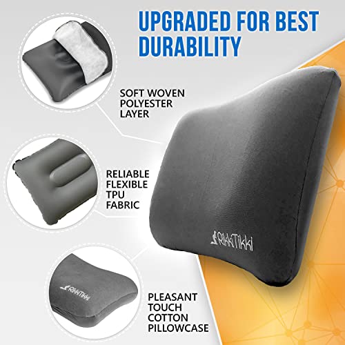 RikkiTikki 2.0 (UPGRADED) Inflatable Camping Pillow - Hiking Pillow Ultralight - Backpacking Pillow Lightweight - Camp Pillow Compressible