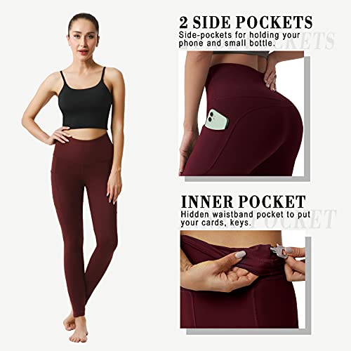 Desol Sportbroek voor dames met hoge taille, met zak voor mobiele telefoon, yogabroek, ondoorzichtig, voor sport, vrije tijd, fitness - Image 4