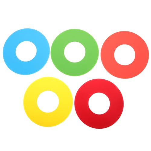 KOMBIUDA 5pcs Soccer Training Cones Flat Agility Discs for Football Basketball and Games Durable Markers for Drills Multiuse Identifiers