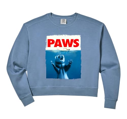 Womens Paws Ferret Funny Ferret Lover Gifts For Men Women Kid Teen Comfort Colors Crop Sweatshirt
