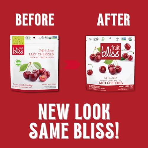 Organic Dried Cherries, Dried Fruit Snacks – Soft & Juicy Pitted Tart Cherry – Organic Fruit Snacks, Natural Dried Fruit Pouches, Non-GMO, Gluten-Free, Vegan Snacks (3 Pack - 4 Oz) - Thumbnail 5