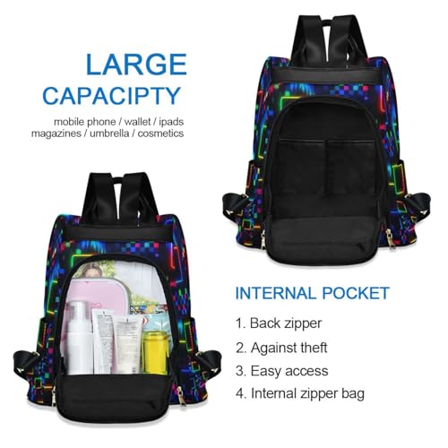 Mochila pixelada antirrobo Squares protege tus pertenencias con estilo 5
