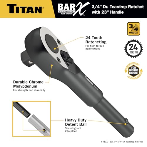 Titan Bar-X 64171 3/4-Inch Drive 29-1/4-Inch Teardrop Ratchet by Titan - Image 3