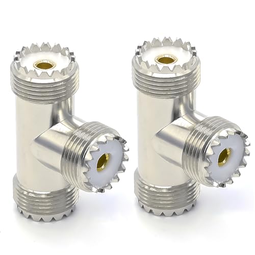 Adaptador UHF PL259 antena conector T 3 vías pack x2 miniatura 1