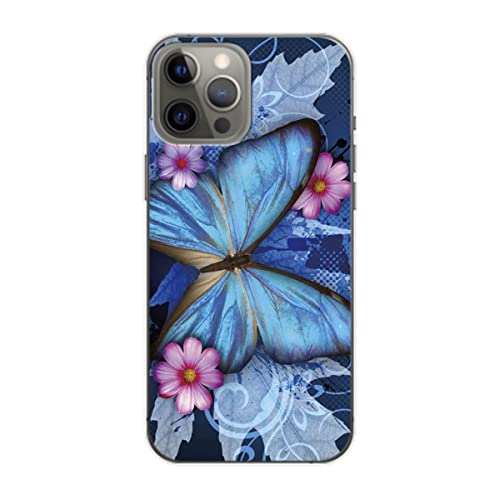 Coque iPhone 14 Pro Max Papillon bleu : protection antichoc fine et design